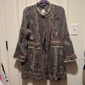 Sundance Tolani Jacket/dress embroidered Size M new with tags